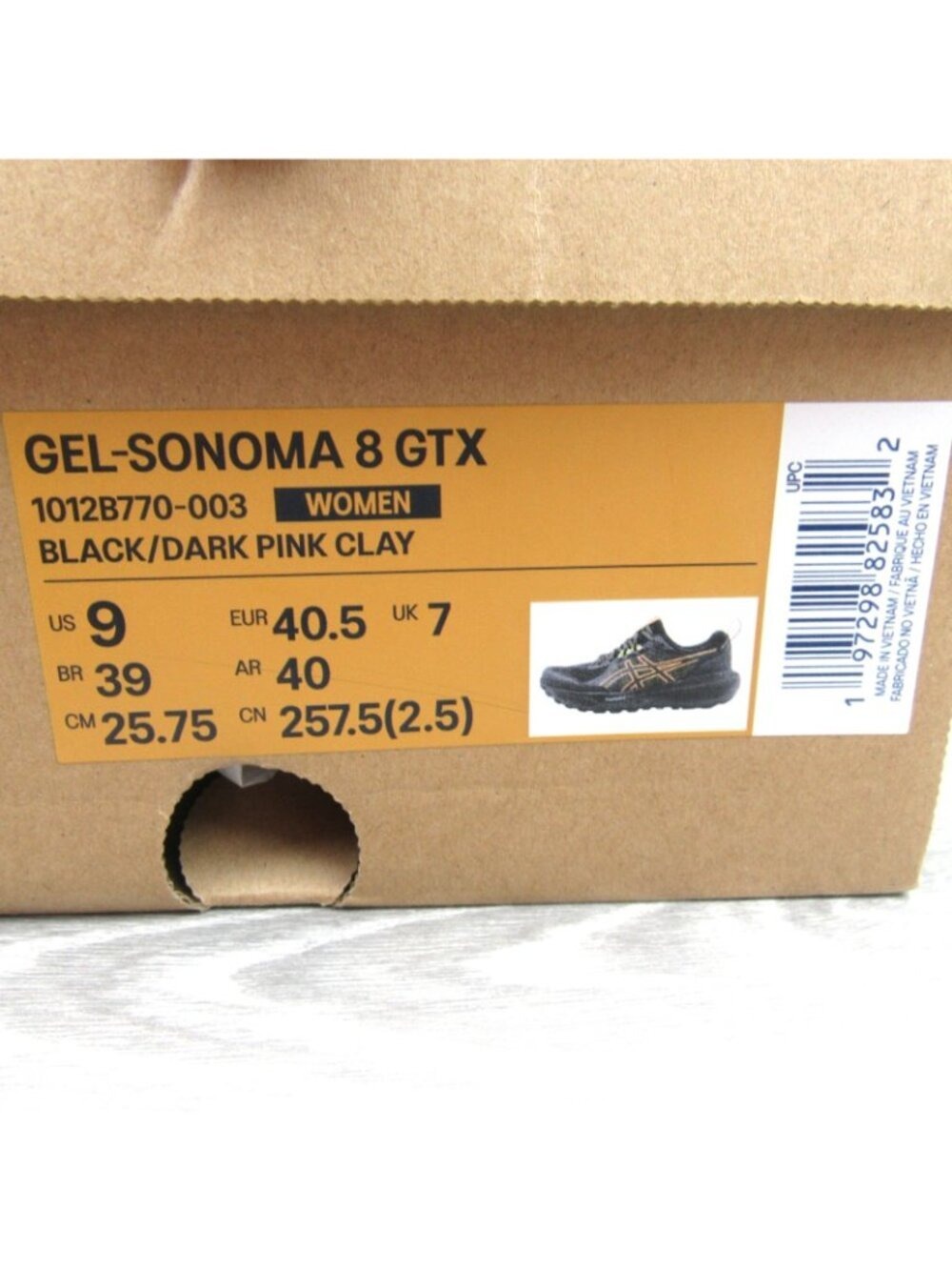 Asics Gel Sonoma 8 GTX Trail Running Shoes Women's Size 9 Black NEW 1012B770-003 - Picture 15 of 16